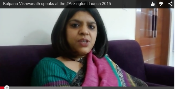 Kalpana Vishwanath speaks at the #Askingforit launch 2015