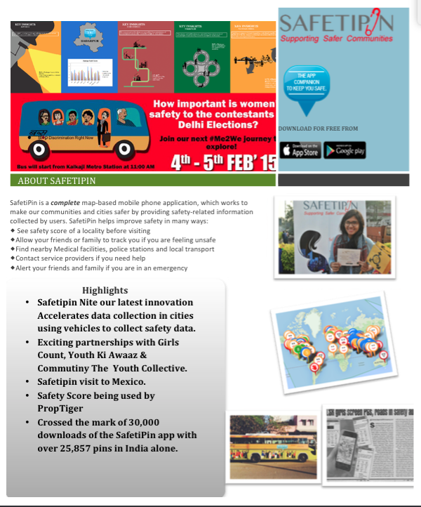 SafetiPin Newsletter - March 2015 Edition