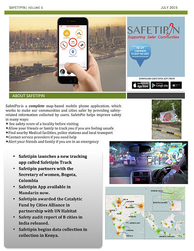 SafetiPin Newsletter - September 2015 Edition