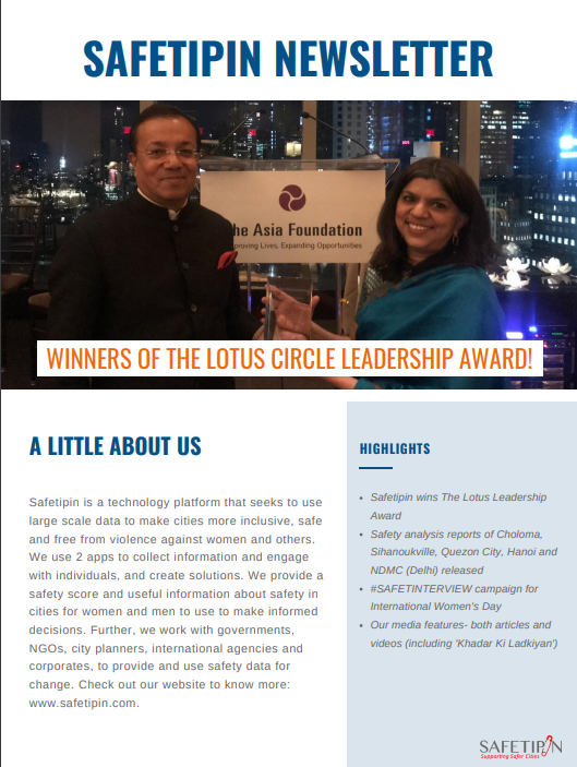 SafetiPin Newsletter - April 2019 Edition